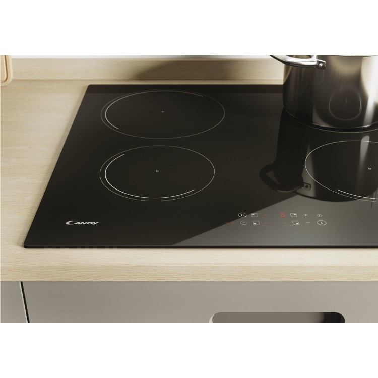 Candy 59cm 4 Zone Touch Control Induction Hob - Black