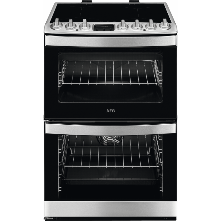 GRADE A1 - AEG CIB6731ACM 60cm Double Oven Electric Cooker With Induction Hob - Stainless Steel