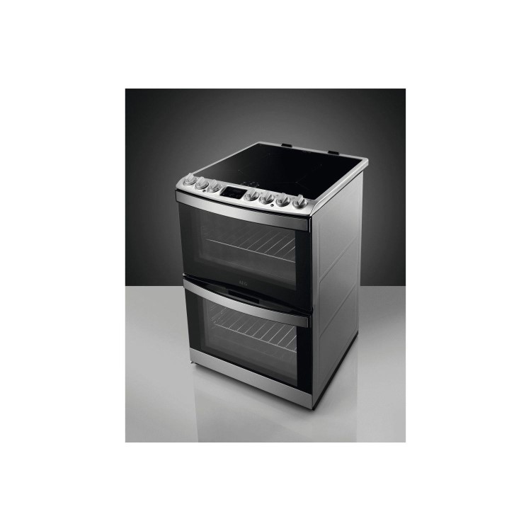AEG 60cm Double Multifunction Oven Electric Cooker with Induction Hob - Stainless Steel