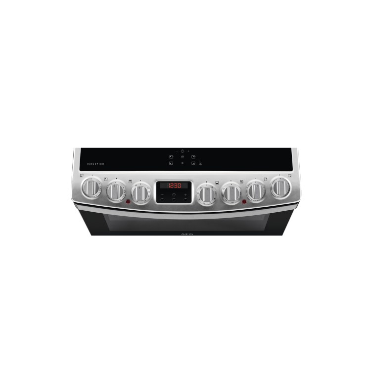 AEG 60cm Double Oven Induction Electric Cooker with Hob2Hood - Stainless Steel