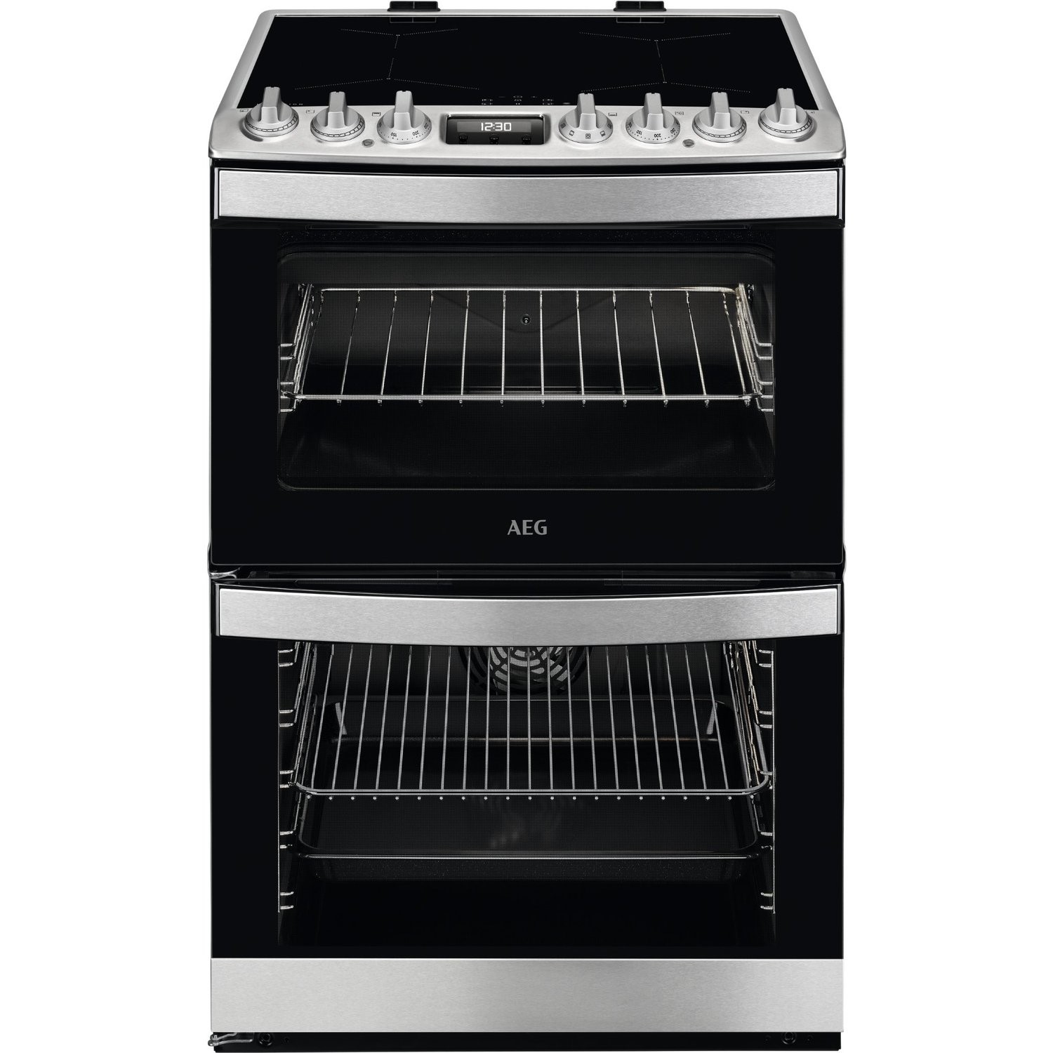 AEG CIB6734ACM Induction Electric Cooker - Double Oven - 60cm Width - 4 Zone Hob - SteamBake - Stainless Steel - Image 4
