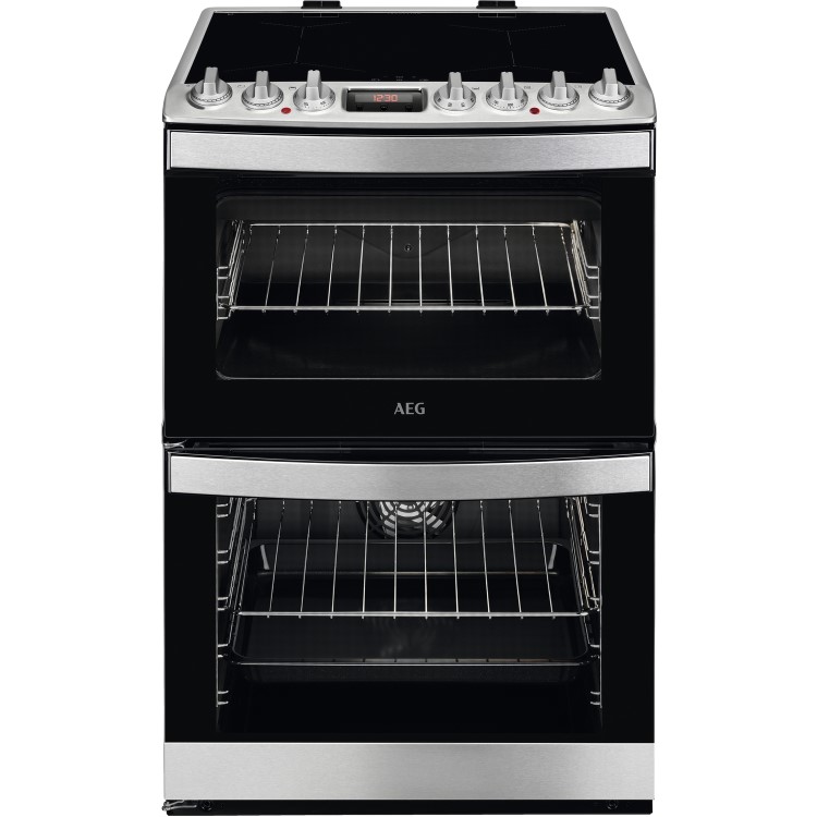 GRADE A2 - AEG CIB6740ACM 60cm Double Oven Electric Cooker With Induction Hob - Stainless Steel