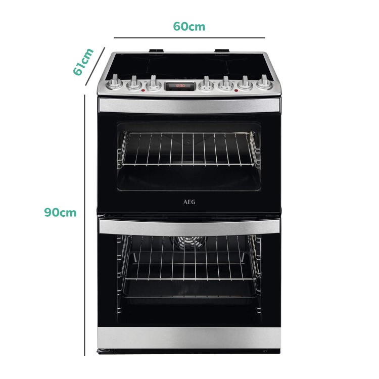 GRADE A2 - AEG CIB6740ACM 60cm Double Oven Electric Cooker With Induction Hob - Stainless Steel