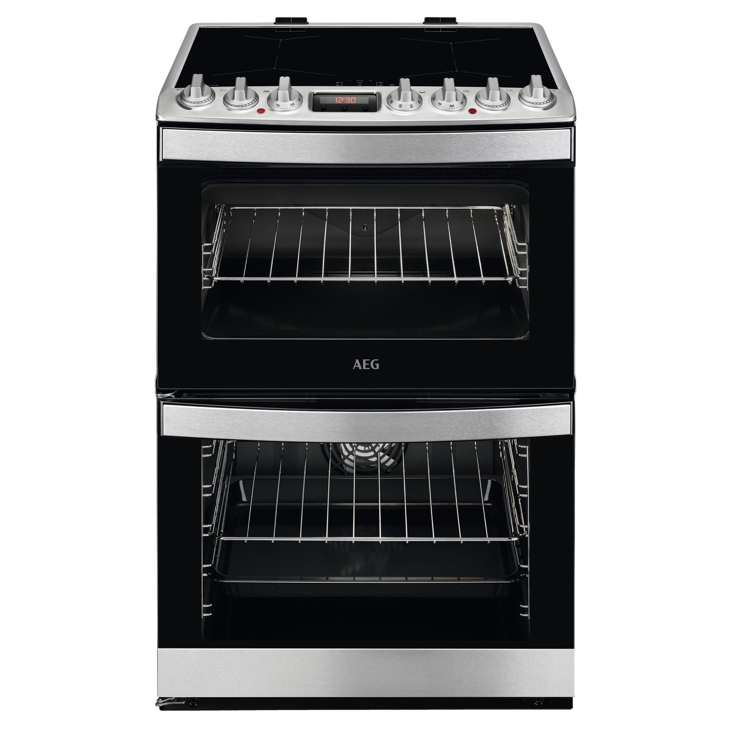 AEG 60cm Double Oven Induction Electric Cooker - Stainless Steel