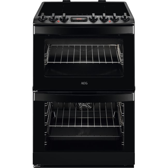 AEG 60cm Electric Double Oven Induction Cooker Matte Black CIB6742MCB