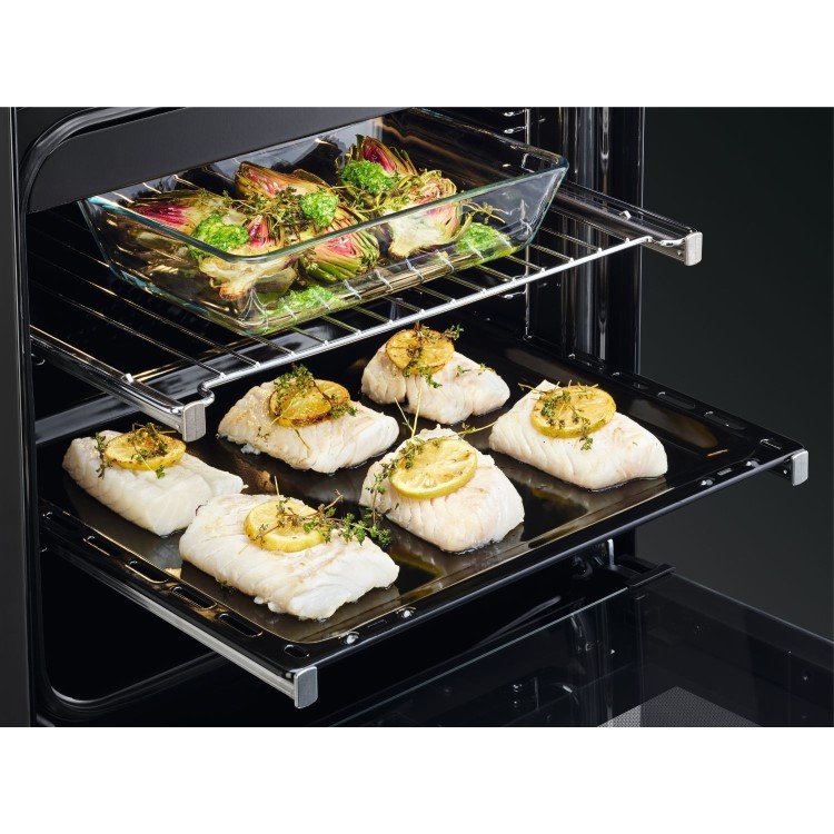 Refurbished AEG 60cm Double Oven Electric Induction Full - Stainess Steel