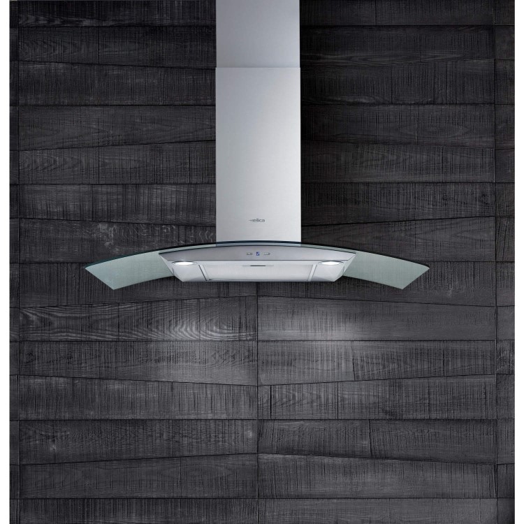 Elica CIRCUSHP60 High Performance Curved Glass 60cm Chimney Cooker Hood Stainless Steel