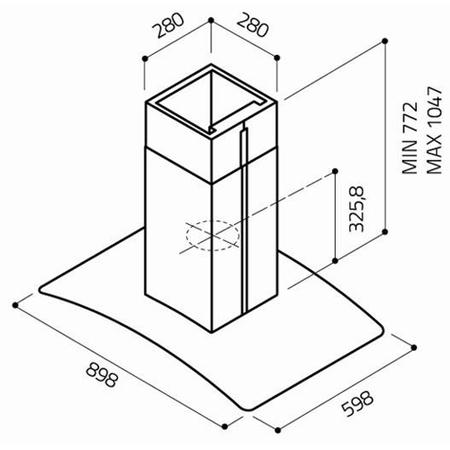 Elica CIRCUSHPISLAND CIRCUS_HP_ISLAND Circus High Performance Curved Glass 90cm Island Hood in Stainless Steel