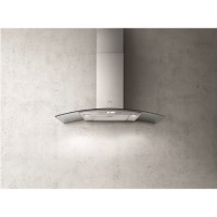 GRADE A1 - Elica CIRCUS-HE-70 High Performance Curved Glass 70cm Chimney Cooker Hood Stainless Steel