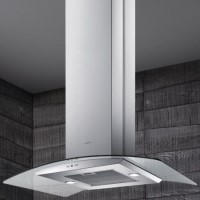 Elica CIRCUSHPISLAND CIRCUS_HP_ISLAND Circus High Performance Curved Glass 90cm Island Hood in Stainless Steel