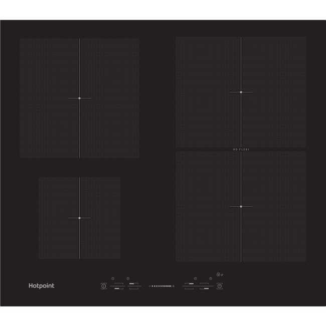GRADE A2 - Hotpoint CIS641FB 59cm Touch Control Four Zone Induction Hob - Black With Bevelled Edges