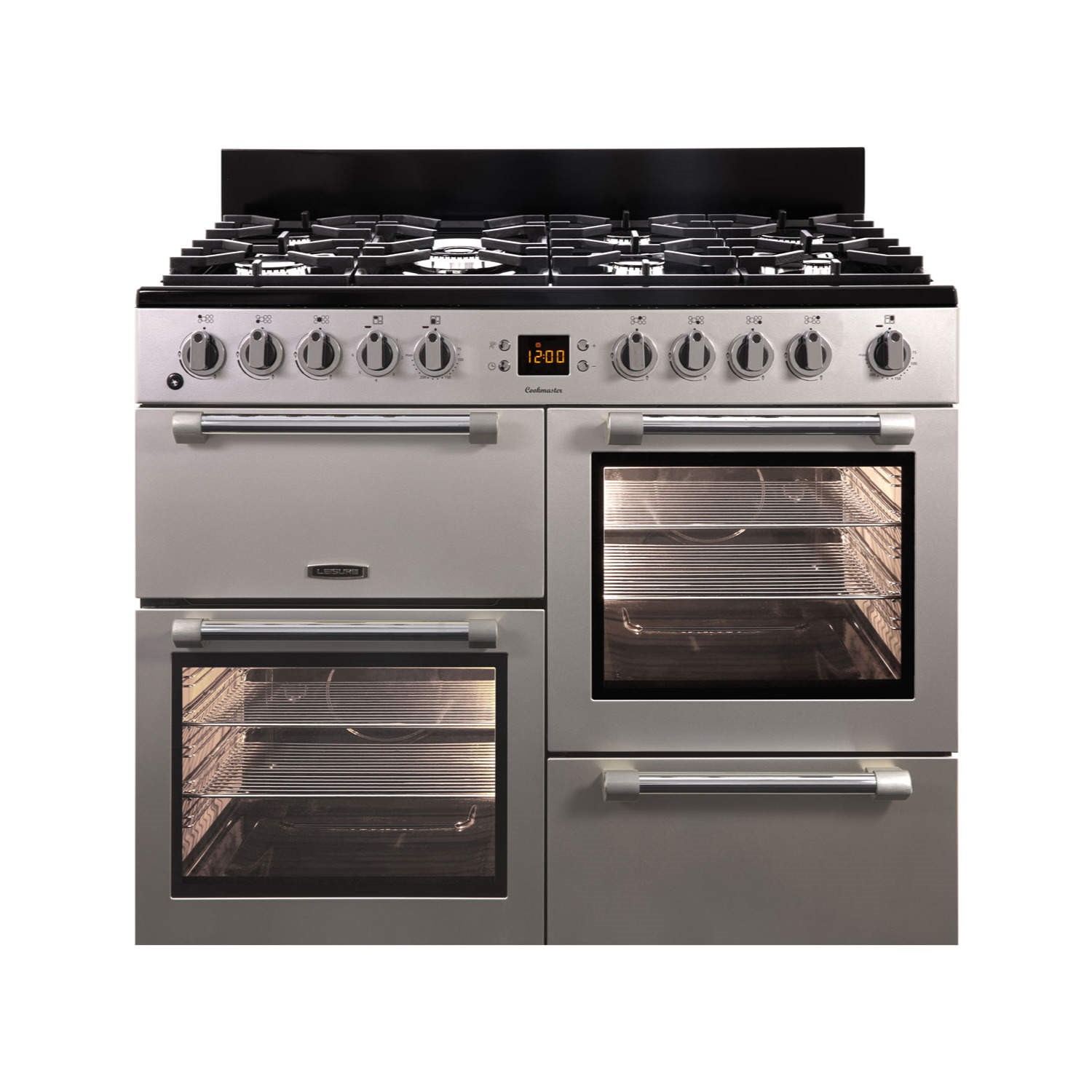 LEISURE CK100F232S Cookmaster 100cm Dual Fuel Range Cooker Silver Appliances Direct