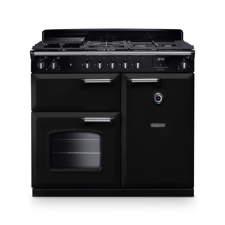 Rangemaster Classic 100cm Dual Fuel Range Cooker - Gloss Black