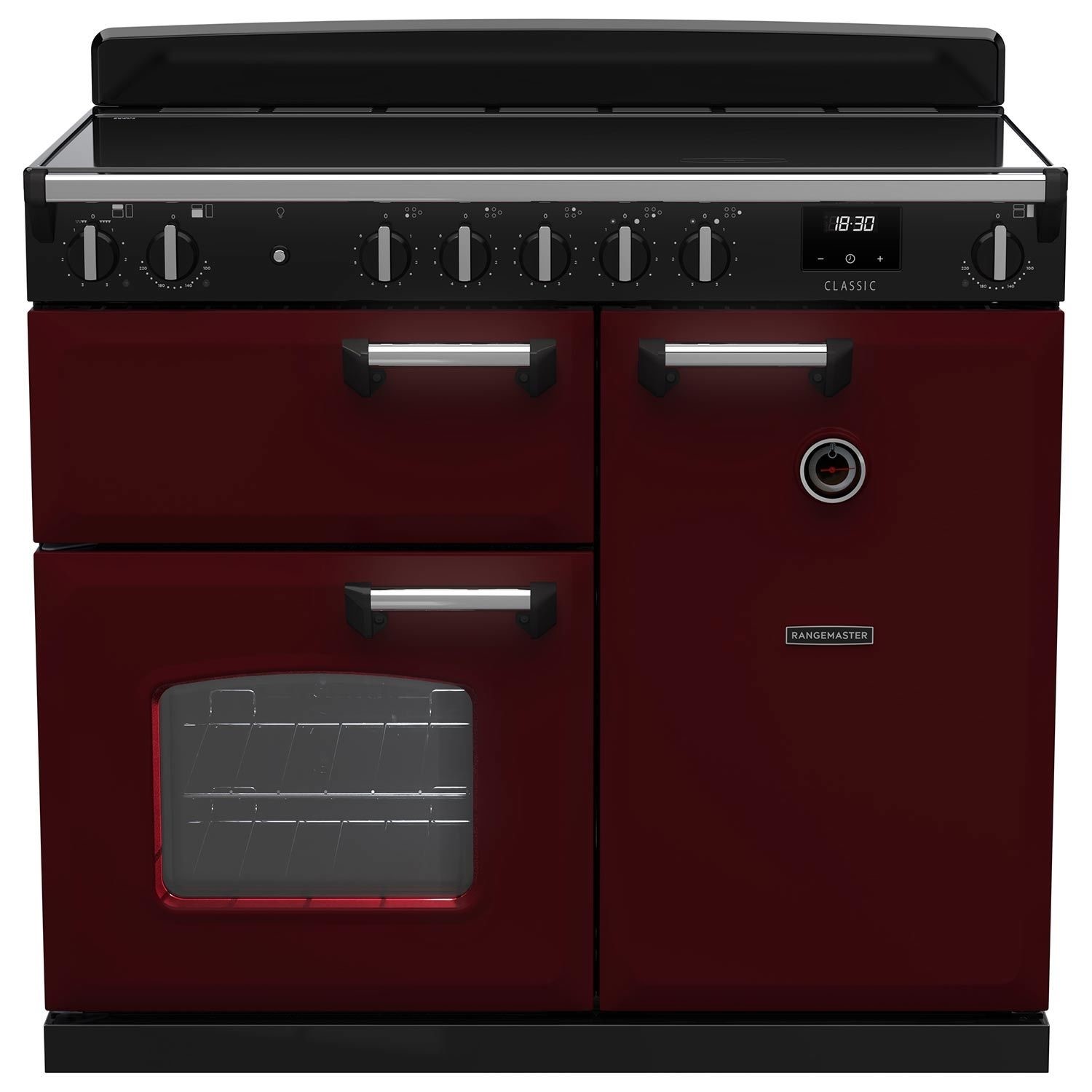 Rangemaster Classic 100cm Ceramic Range Cooker - Bordeaux CL100ECPBOR ...