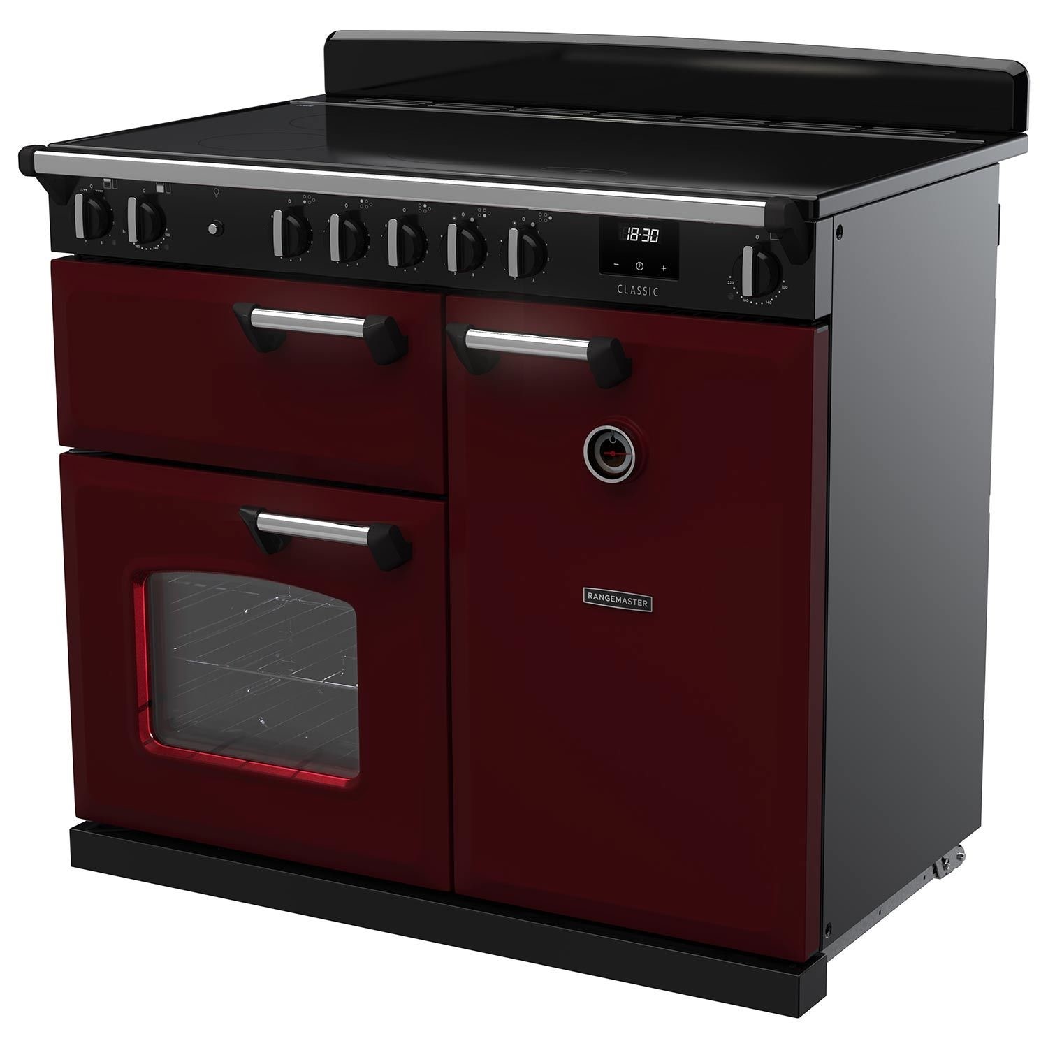Rangemaster Classic 100cm Ceramic Range Cooker - Bordeaux CL100ECPBOR ...