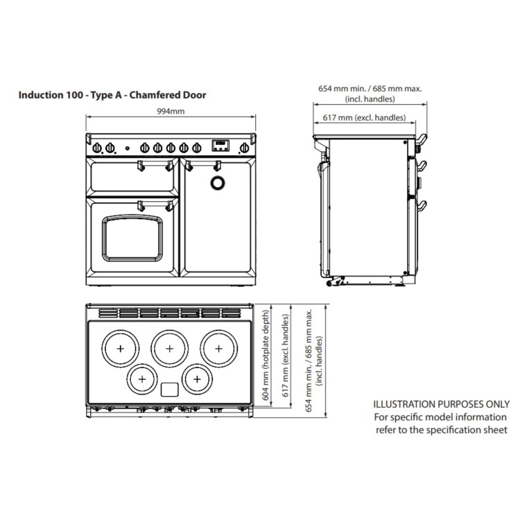 Rangemaster Classic 100cm Induction Range Cooker - Misty Blue