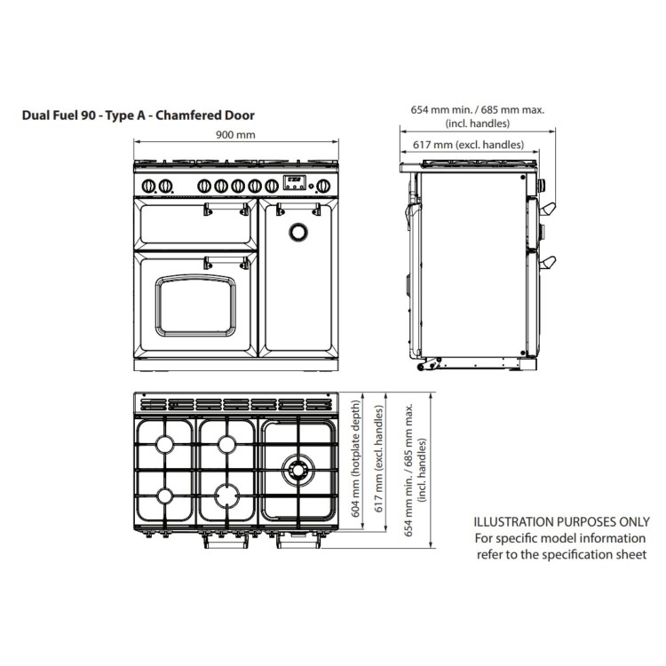 Rangemaster Classic 90cm Dual Fuel Range Cooker - Misty Blue
