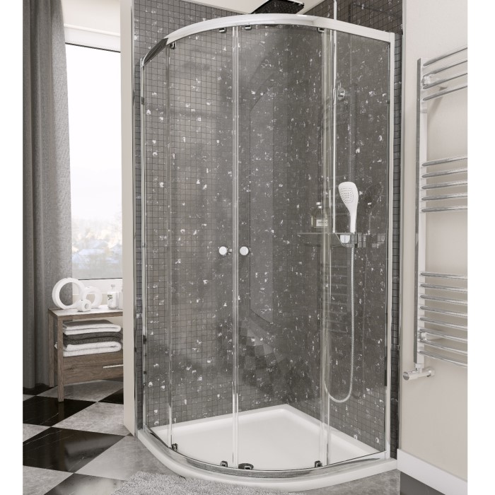 Claritas Glass Double Door Quadrant Shower Screen Enclosure 900 x