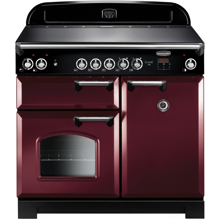 Rangemaster CLA100ECCYC 11762 Classic 100cm Electric Range Cooker With Ceramic Hob  - Cranberry With