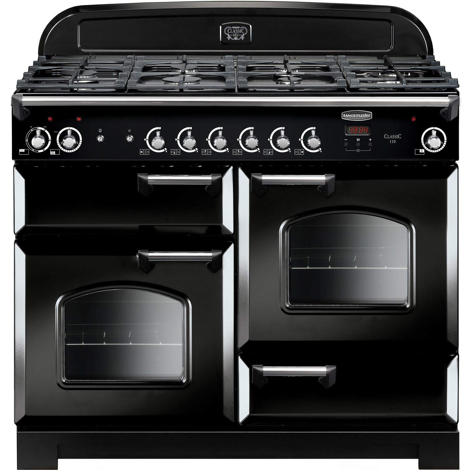 Rangemaster Classic 110cm Dual Fuel Range Cooker - Black