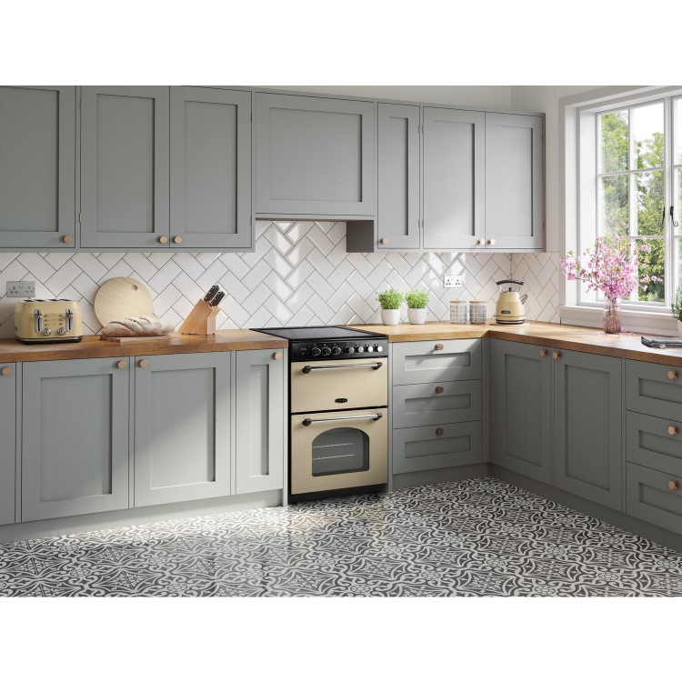 Refurbished Rangemaster Classic CLA60ECCRC 60cm Electric Cooker with Ceramic Hob Cream