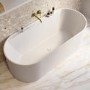 Matt White Freestanding Double Ended Bath with Ledge 1700 x 765mm - Clara
