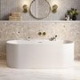 Matt White Freestanding Double Ended Bath with Ledge 1700 x 765mm - Clara