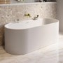 Matt White Freestanding Double Ended Bath with Ledge 1700 x 765mm - Clara