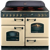 Rangemaster 68210 Classic 110cm Electric Range Cooker With Ceramic Hob - Cream And Brass
