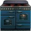 Rangemaster 68240 Classic 110cm Electric Range Cooker With Ceramic Hob - Blue And Brass
