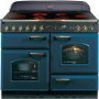 Rangemaster 68240 Classic 110cm Electric Range Cooker With Ceramic Hob - Blue And Brass