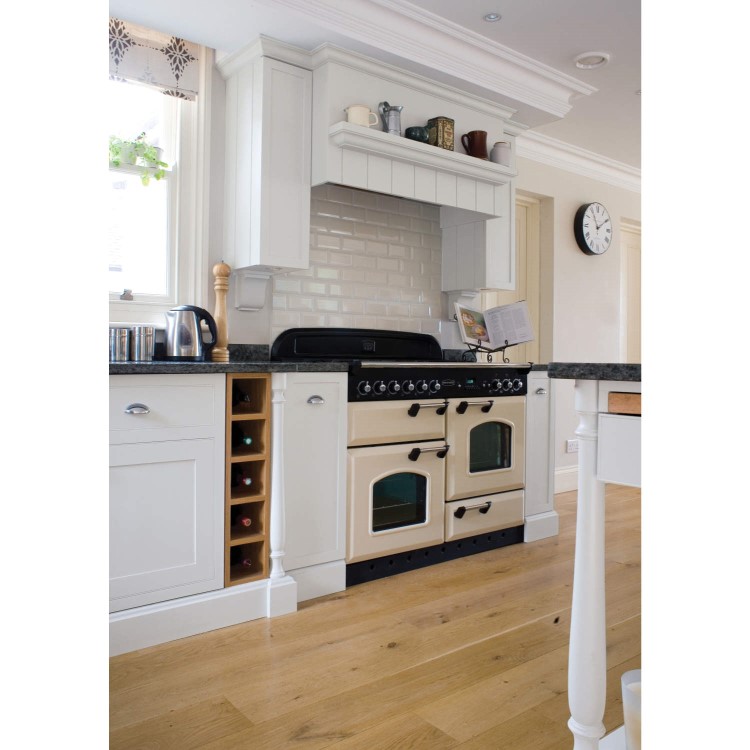 Rangemaster 87600 Classic 110cm Electric Range Cooker With Induction Hob - White And Brass