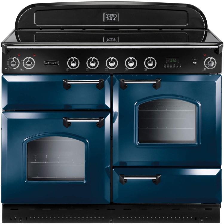 Rangemaster 87530 Classic 110cm Electric Range Cooker With Induction Hob - Blue And Chrome