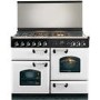 Rangemaster 94750 Classic Lidded 110cm Dual Fuel Range Cooker in White with Chrome Trim