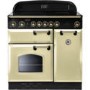 Rangemaster 87710 Classic 90cm Electric Range Cooker With Induction Hob - Cream And Brass