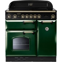Rangemaster 68290 Classic 90cm Electric Range Cooker With Ceramic Hob - Green And Brass