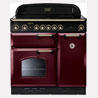 Rangemaster Classic Induction 90cm Electric Range Cooker in Cranberry and Brass