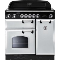 Rangemaster 87670 Classic 90cm Electric Range Cooker With Induction Hob - White And Chrome