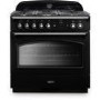 Rangemaster Classic 90cm Dual Fuel Range Cooker- Black & Chrome