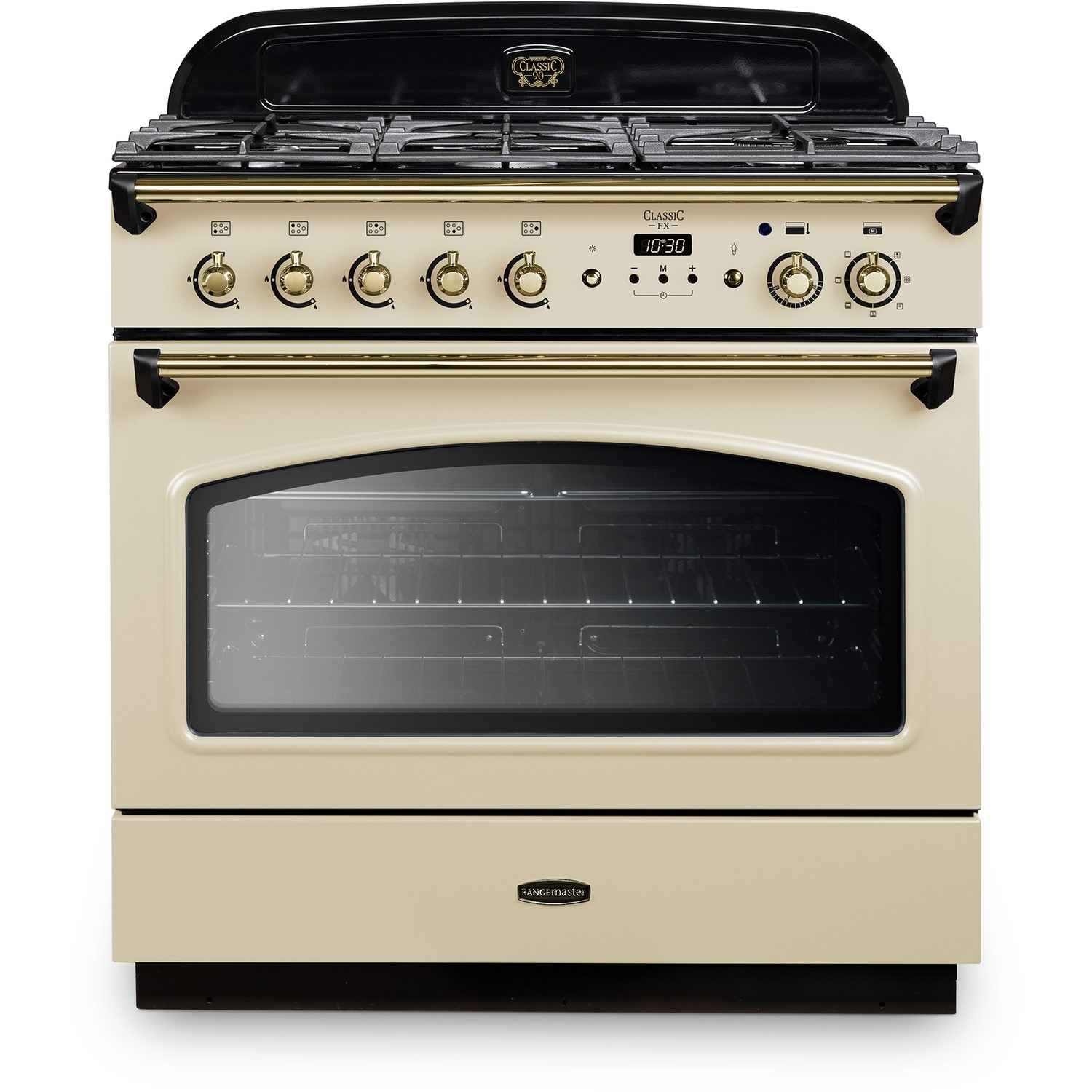 CLAS90FXDFFCRB Classic 90cm Dual Fuel Range Cooker & Brass