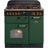 Rangemaster 72690 Classic 90cm Dual Fuel Range Cooker - Green And Brass