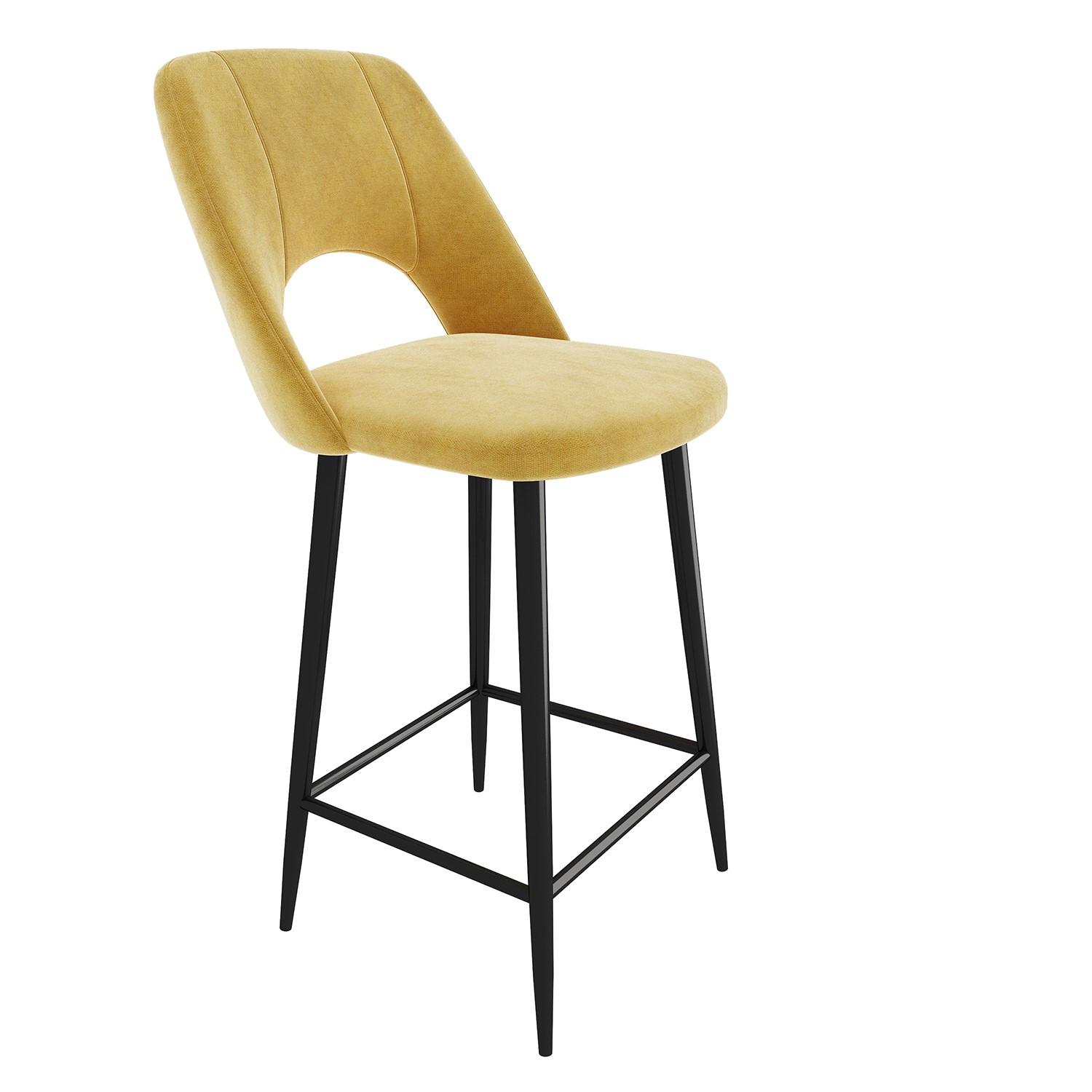 Colbie Mustard Yellow Chenille Fabric Bar Stool | eBay