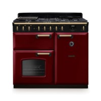 Rangemaster Classic Deluxe 100cm Dual Fuel Range Cooker - Bordeaux & Brass