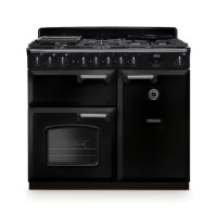 Rangemaster Classic Deluxe 100cm Dual Fuel Range Cooker - Gloss Black & Chrome