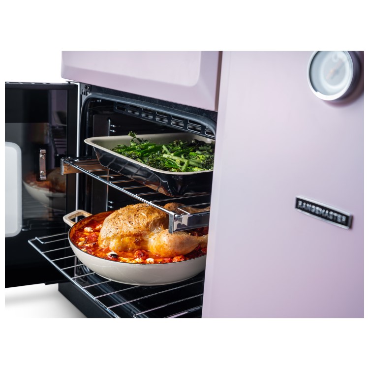 Rangemaster Classic Deluxe 100cm Dual Fuel Range Cooker - Heather & Chrome