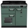 Rangemaster Classic Deluxe 100cm Dual Fuel Range Cooker - Mineral Green & Chrome