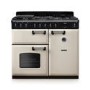 Rangemaster Classic Deluxe 100cm Dual Fuel Range Cooker - Pale Cream & Chrome