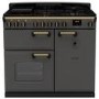 Rangemaster Classic Deluxe 100cm Dual Fuel Range Cooker - Slate & Brass