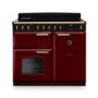 Rangemaster Classic Deluxe 100cm Induction Range Cooker -Bordeaux & Brass