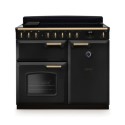 CLDL100EIPCBL/AB1 Rangemaster Classic Deluxe 100cm Induction Range Cooker - Charcoal Black & Brass